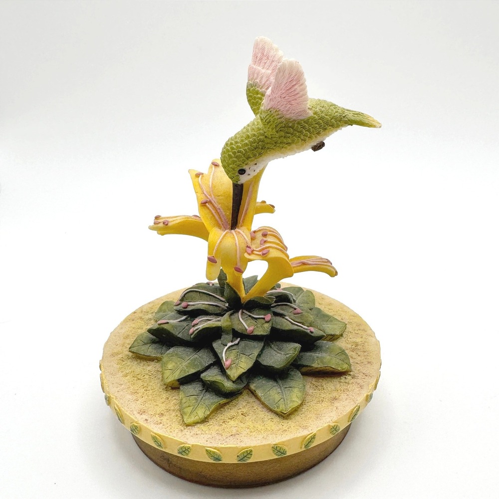 Vintage Our America Hummingbird Lily Jar Candle Topper Resin Floral Decor